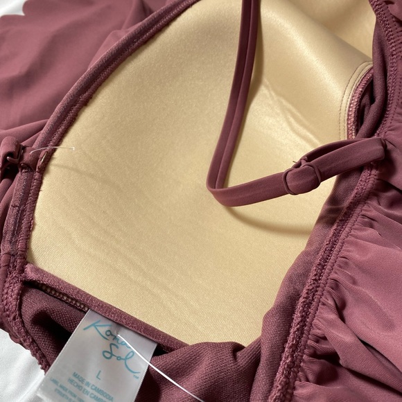 NWT Kona Sol swimsuit, one piece, mauve, size L - Picture 7 of 8
